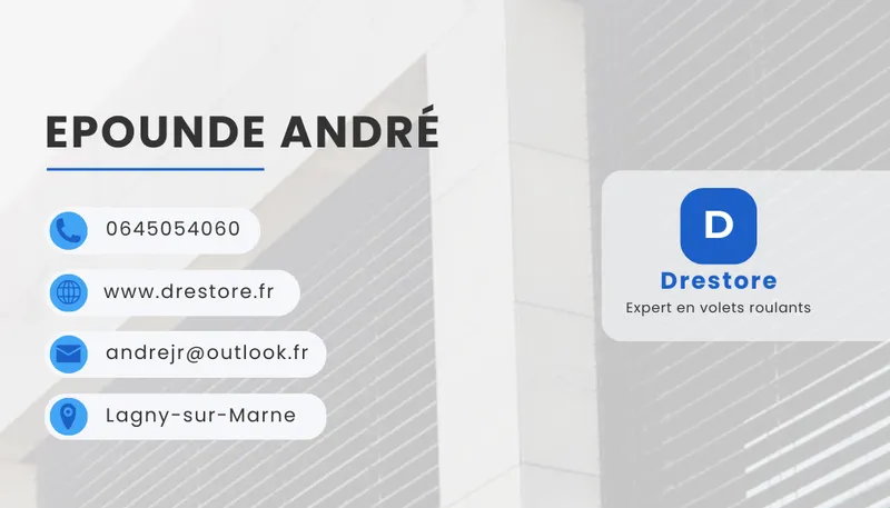 Carte de visite Drestore — Expert en volets roulants